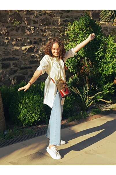 volk Hakiki Deri El Işi Kadın Omuz Çantası Spido Modeli