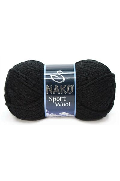 NAKO 5 Pieces Sport Wool 217 Black Colored Hand Knitting Yarn