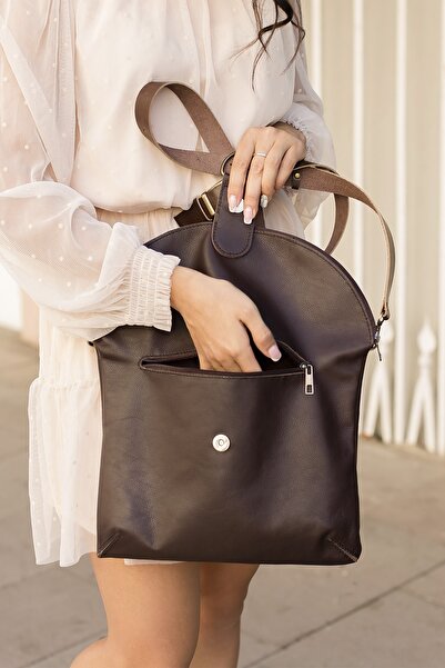 volk Genuine Leather Women's Shoulder and Backpack - V-b-cn-047, Width:35, Length:25/40