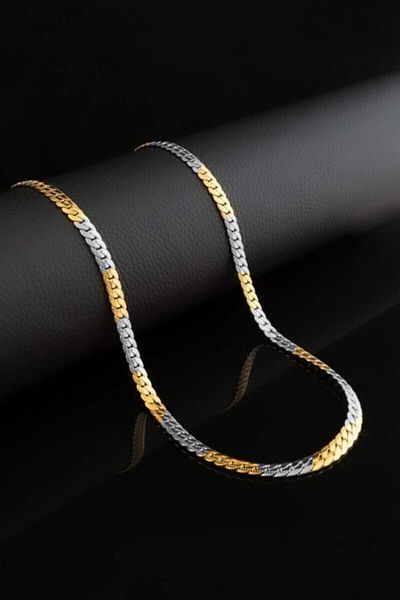 The Collection Urban Stainless Double Color Steel Chain Necklace