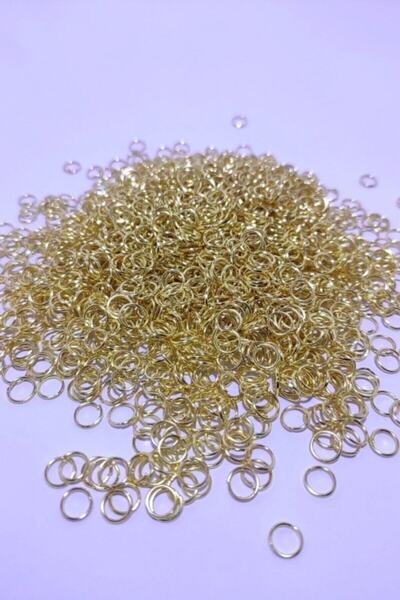 platin hediyelik (100 GR) 6 Mm Küçük Metal Sarı Renk Takı Halkası Malzemesi Küpe Kolye Bileklik Klipsi Kancası 6mm
