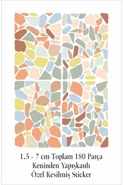 ENGINPRINT 180 Pieces Terrazzo Stone Pattern Wall Sticker Set