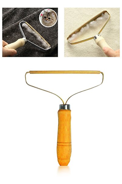 IMAN OF NOBLE Clothes Lint Remover Apparatus with Wooden Handle