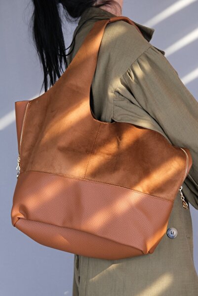 Luvi 1096 Taba Süet Kadın Gunluk Canta