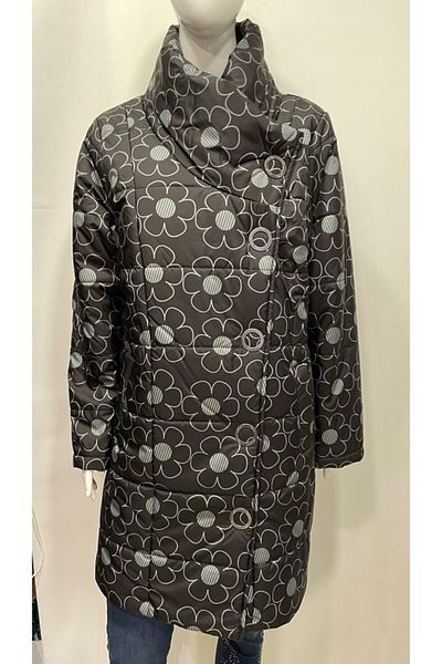 ŞIK STİL Plus Size Floral Patterned Coat