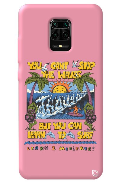 WANNA PROTECT Xiaomi Redmi Note 9S Pink Color Premium Velvet Inside Waves Pat...