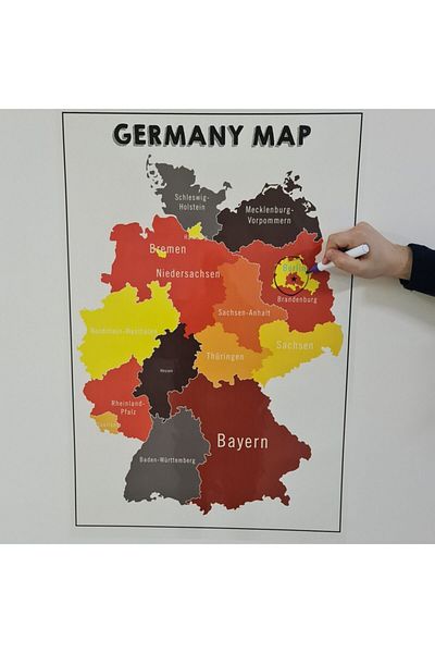 TutturX Germany Map Colored Custom Printing Static Paper