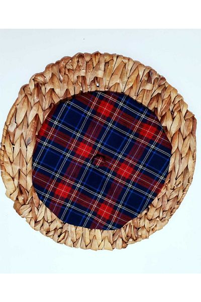 Eylülce Butik Navy Blue Red Plaid Painter Cap