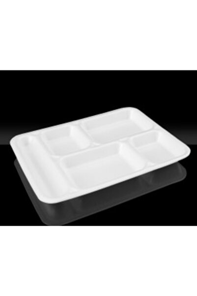 Genel Markalar Beş Gözlü Köpük Tabak 5 Gözlü Köpük Tabldot 100 Adet Beyaz