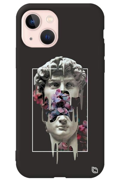 WANNA PROTECT iPhone 13 Black Color Premium Velvet David Patterned Silicone P...