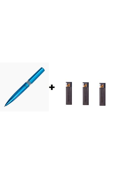 Serve Bold Mechanical Pencil Metallic 0.5mm Blue + 3 Pieces 0.5 Tombow Nib