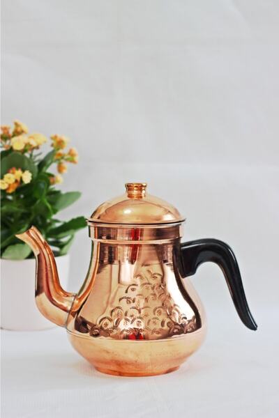 GÜR BAKIR Bakır Demlik 2,3 Lt. Kahveci Çay Bitki Ihlamur Demlik