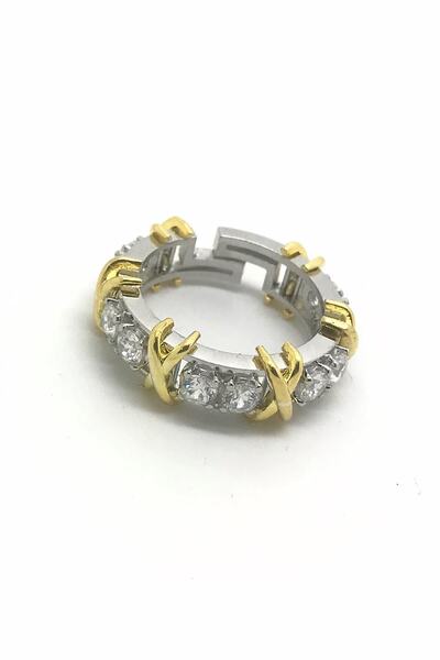 Erer Gümüş Gümüş çarpı model 2 renk yüzük dlp462e3