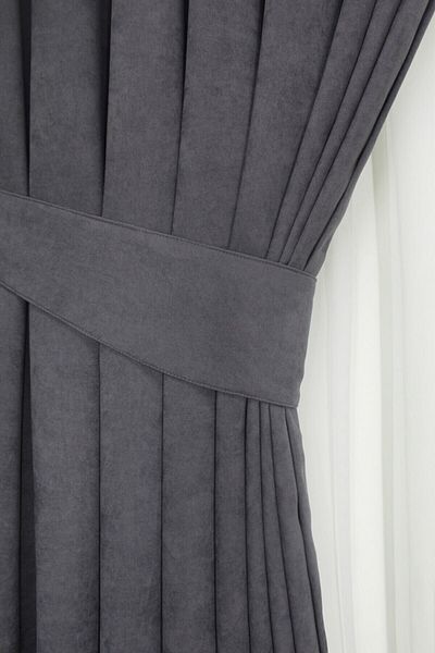 KARİZMA PERDE Anthracite Gray Island Background Flat Planting Without Pleat 1stClass Quality Single Wing Background Curtain