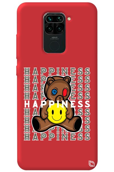 WANNA PROTECT Xiaomi Redmi Note 9 Red Color Premium Velvet Teddy Bear Pattern...
