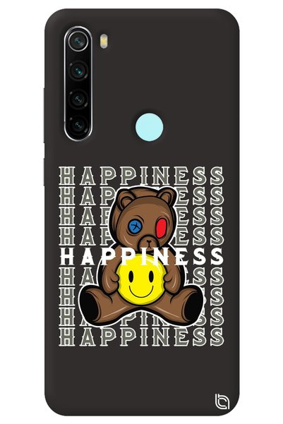 WANNA PROTECT Xiaomi Redmi Note 8 Black Color Premium Velvet Teddy Bear Patte...