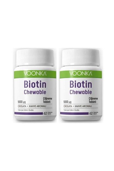 Voonka Biotin Chewable 62 Chewable Tablets 2 Pcs