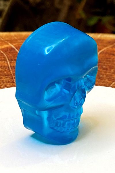 FANTASTİK SANAT ATÖLYESİ Decorative Gift Blue Color Skull Skeleton Model Decorative 3 Pieces Bath Soap - Ocean Scented
