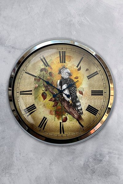 Kasva Concept Gift 40 cm Chrome Metal Amazon Wall Clock Gift