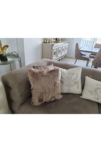 Paris Life Plush Throw Pillow Cover Mink Color