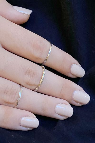 axexuar 3 Pieces Silver Color Joint Ring Plain Curved Patterned Women's Ring