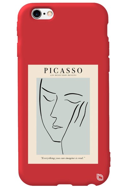 WANNA PROTECT iPhone 6 Plus Red Color Premium Velvet Inside Picasso Patterned...