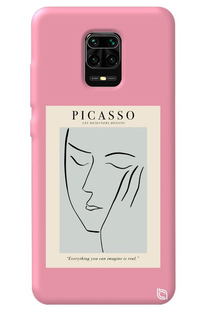 WANNA PROTECT Xiaomi Redmi Note 9 Pro Pink Color Premium Velvet Inside Picass...