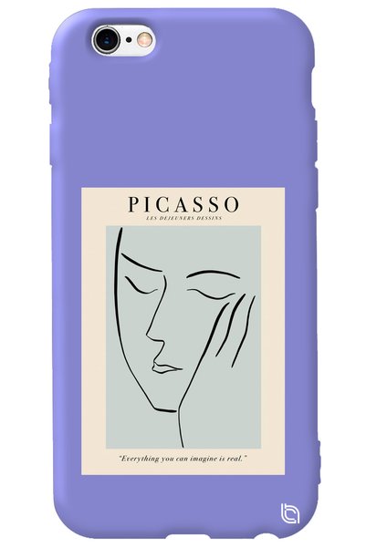 WANNA PROTECT iPhone 6 6S Lilac Colored Premium Velvet Inside Picasso Pattern...
