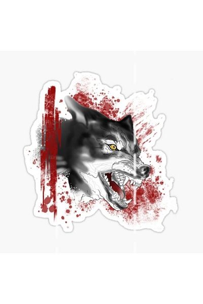 TSC Autocolant pentru mașină Furious Angry Wolf Auto Paste 18cm E1