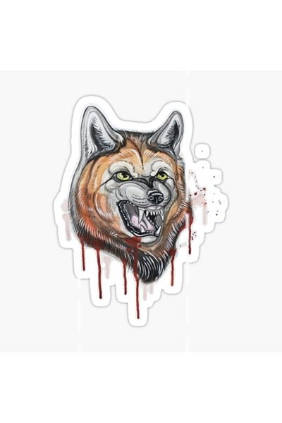 TSC Autocolant pentru mașină Furious Angry Wolf Auto Paste 18cm G2