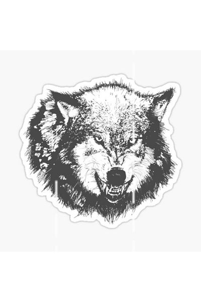 TSC Autocolant pentru mașină Furious Angry Wolf Auto Paste 18cm X2