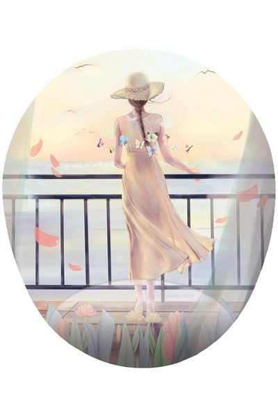 MAĞAZA DEPOM Γυναίκα και πεταλούδες στο Sea Watching Visual - Mouse Pad με υποστήριξη καρπού