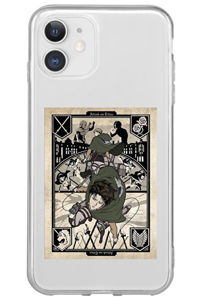 WANNA PROTECT Iphone 11 Attack On Titan Desenli Desenli Şeffaf Silikon Telefo...