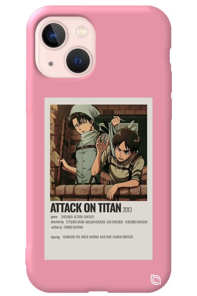 WANNA PROTECT iPhone 13 Pink Premium Velvet Attack on Titan Levi Patterned Si...