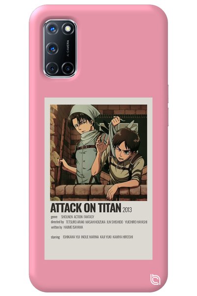 WANNA PROTECT Oppo A72 Pink Premium Velvet Attack on Titan Levi Patterned Sil...