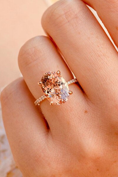 Crystal Diamond Zirconia 6.50 Karat Oval Tektaş Yüzük