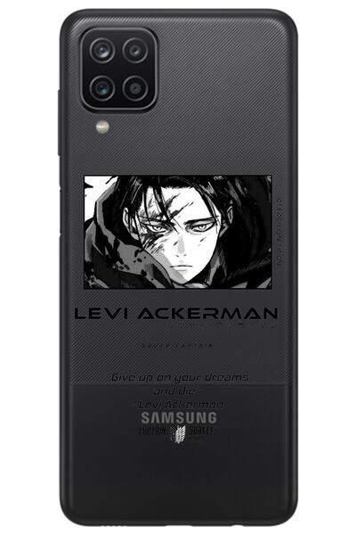 WANNA PROTECT حافظة هاتف سامسونج A12 Attack On Titan Levi من السيليكون الشفاف