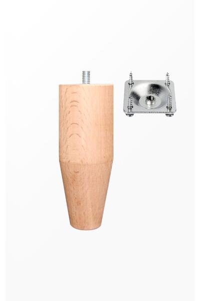 turanahşap Ham Ahşap Mobilya Ayağı / Uzunluk:18 Cm / Çap :5.5 Cm / Montaj Apa...