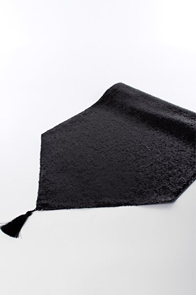 ByUtku Thin Sequin Sequined Black Lined 40X140 Runner