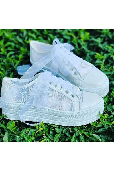 Ayakkabı Tutkusu Stilo ® Bridal Lace Sneakers 3cm