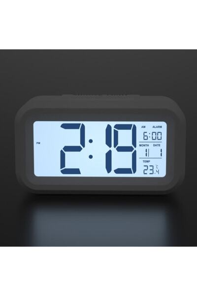 kadio Lcd Işıklı Sensörlü Termometreli Alarmlı Dijital Masa Saati Pil