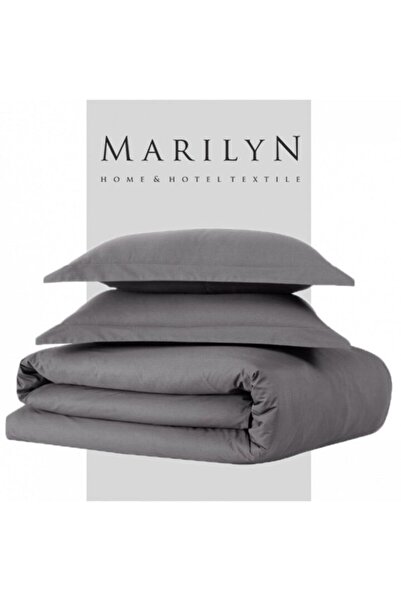 Marilyn Home Çift Kişilik Pamuk Saten Nevresim Takımı - Antrasit