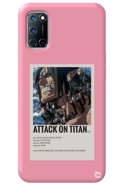 WANNA PROTECT Oppo A72 Pink Premium Velvet Inside Attack on Titan Patterned S...