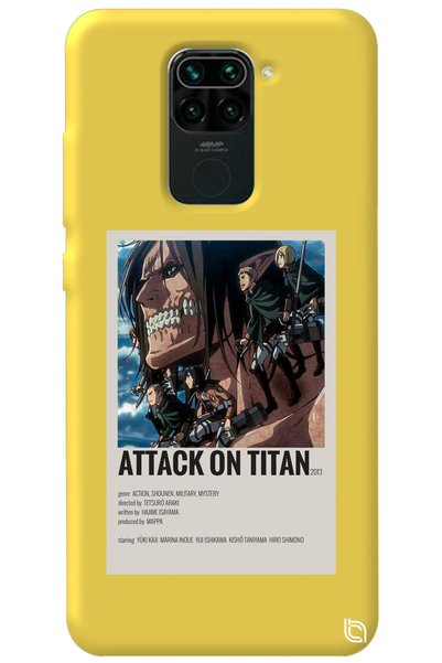 WANNA PROTECT Xiaomi Redmi Note 9 Yellow Premium Velvet Inside Attack on Tita...