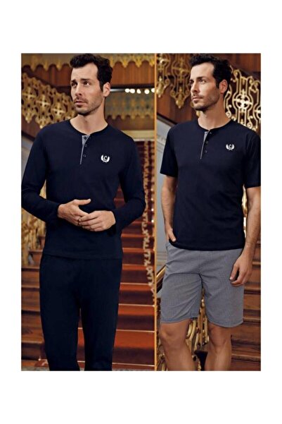 CAPSELLA Çeyizlik Erkek 5li Pijama'lı Robdöşambr Set Takım - Bordo - 1095