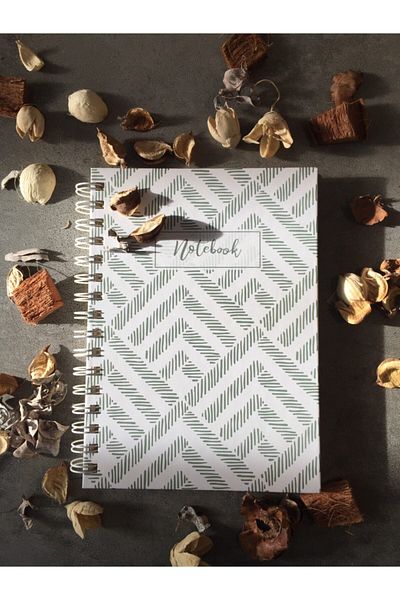 Fark Tanıtım Line Patterned Unlined Spiral Notebook
