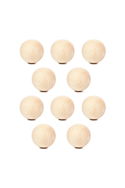 GLANCE Natürel Ahşap Top Ahşap Küre 2.5 cm 10'lu
