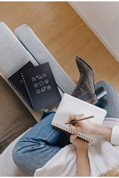 Fark Tanıtım Planet Patterned Unlined Spiral Notebook