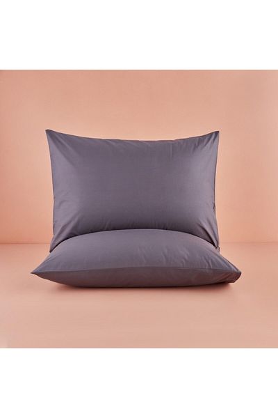 VentiSette Fetă de pernă din bumbac antracit cu fermoar 50x70 cm - 2 buc