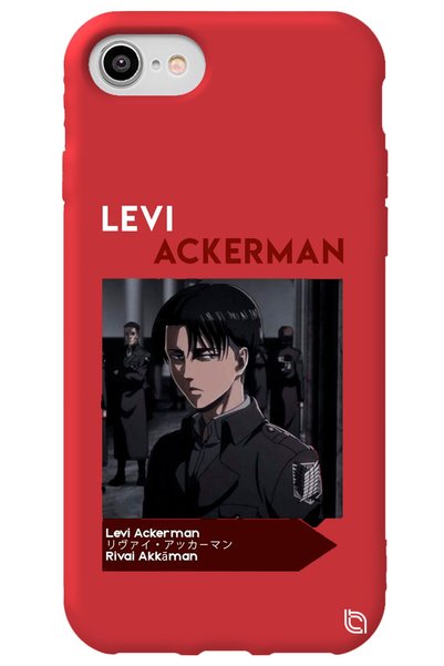 WANNA PROTECT iPhone 7 Red Premium Velvet Attack on Titan Levi Patterned Sili...